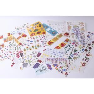 Vintage Sticker Set, Christmas, Easter, Winter, Autumn, Letters, School